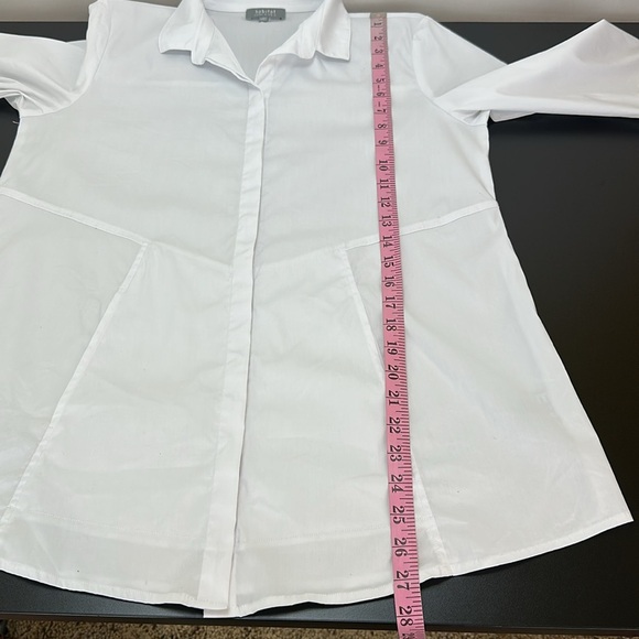 Habitat The One White Button Front Tunic Shirt S 3/4 Sleeves A-Line Pockets - Picture 10 of 15